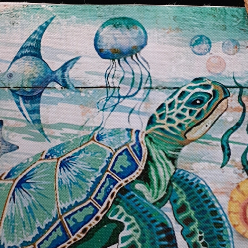 Colorful Sea Turtle Art Print - Picture 3 of 5